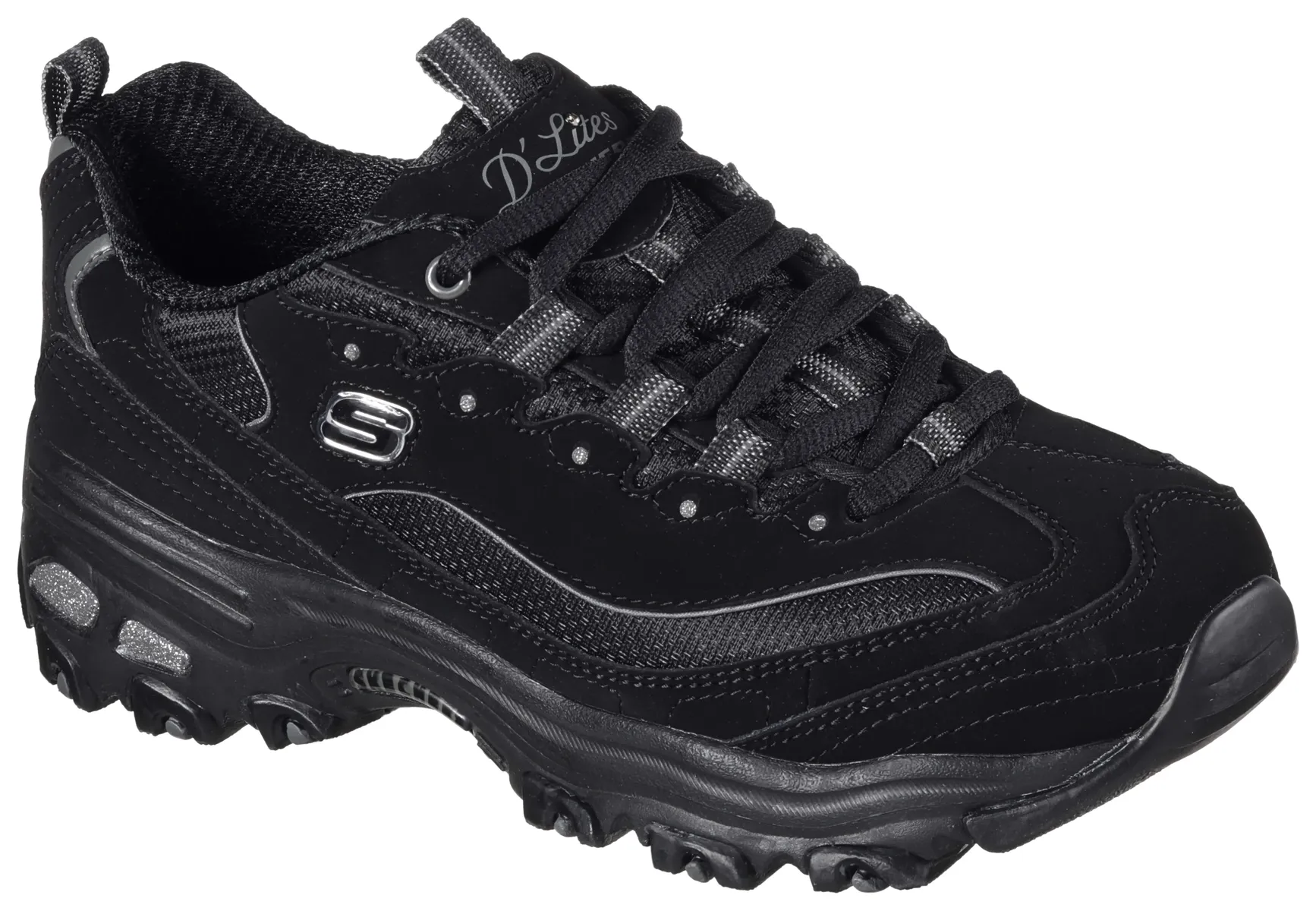 Кроссовки Skechers "D'Lites - Biggest Fan", модный массивный стиль, повседневная обувь, полуботинки, туфли на шнуровке, антрацит