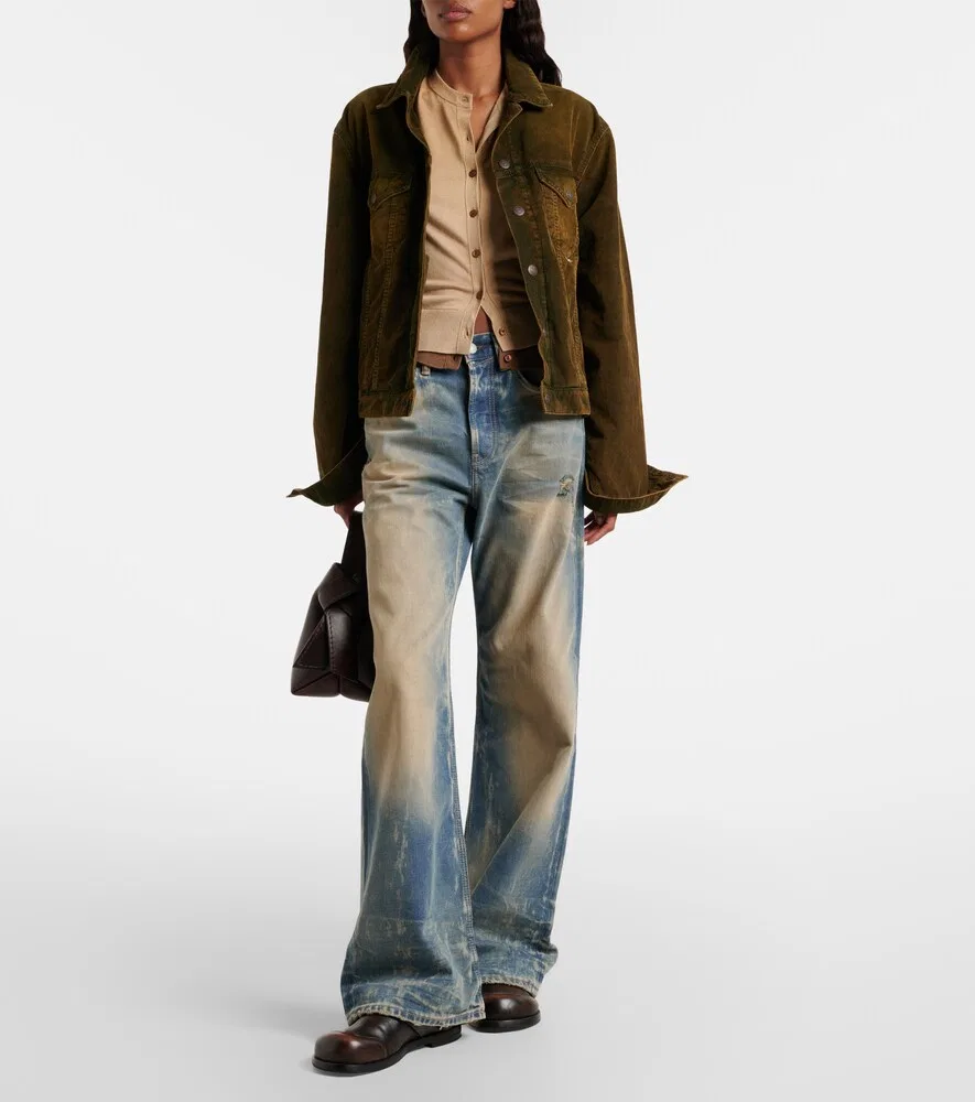 Джинсы с высокой посадкой и широкими штанинами 2021 года Acne Studios, синий — фото 2