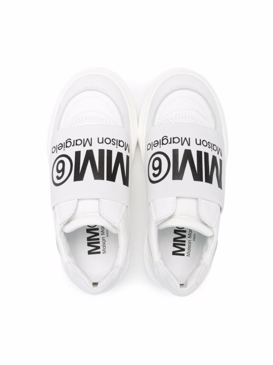 MM6 Maison Margiela Kids слипоны с логотипом, белый — фото 3