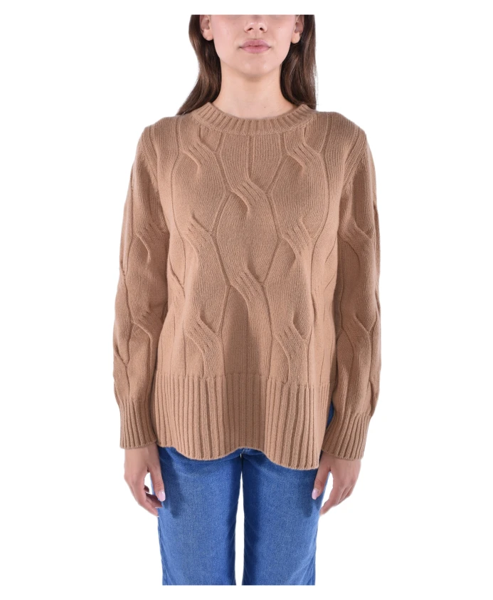 

Плетеный шерстяно-кашемировый свитер Kangra, коричневый