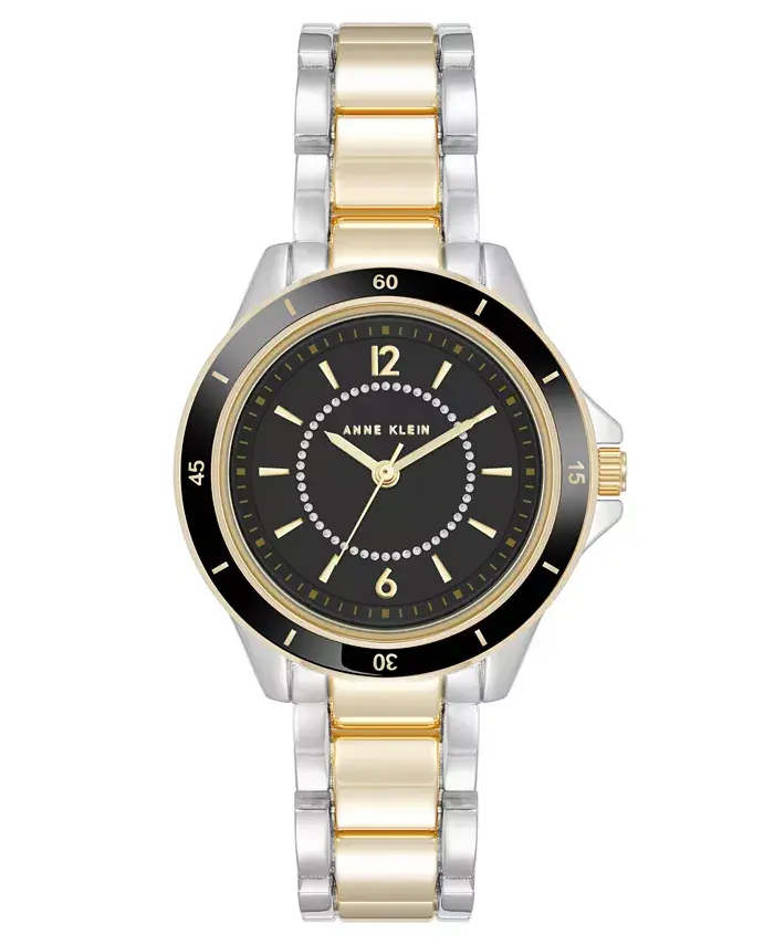 

Женские часы Quartz Black с двухцветным металлическим сплавом, 31 мм Anne Klein