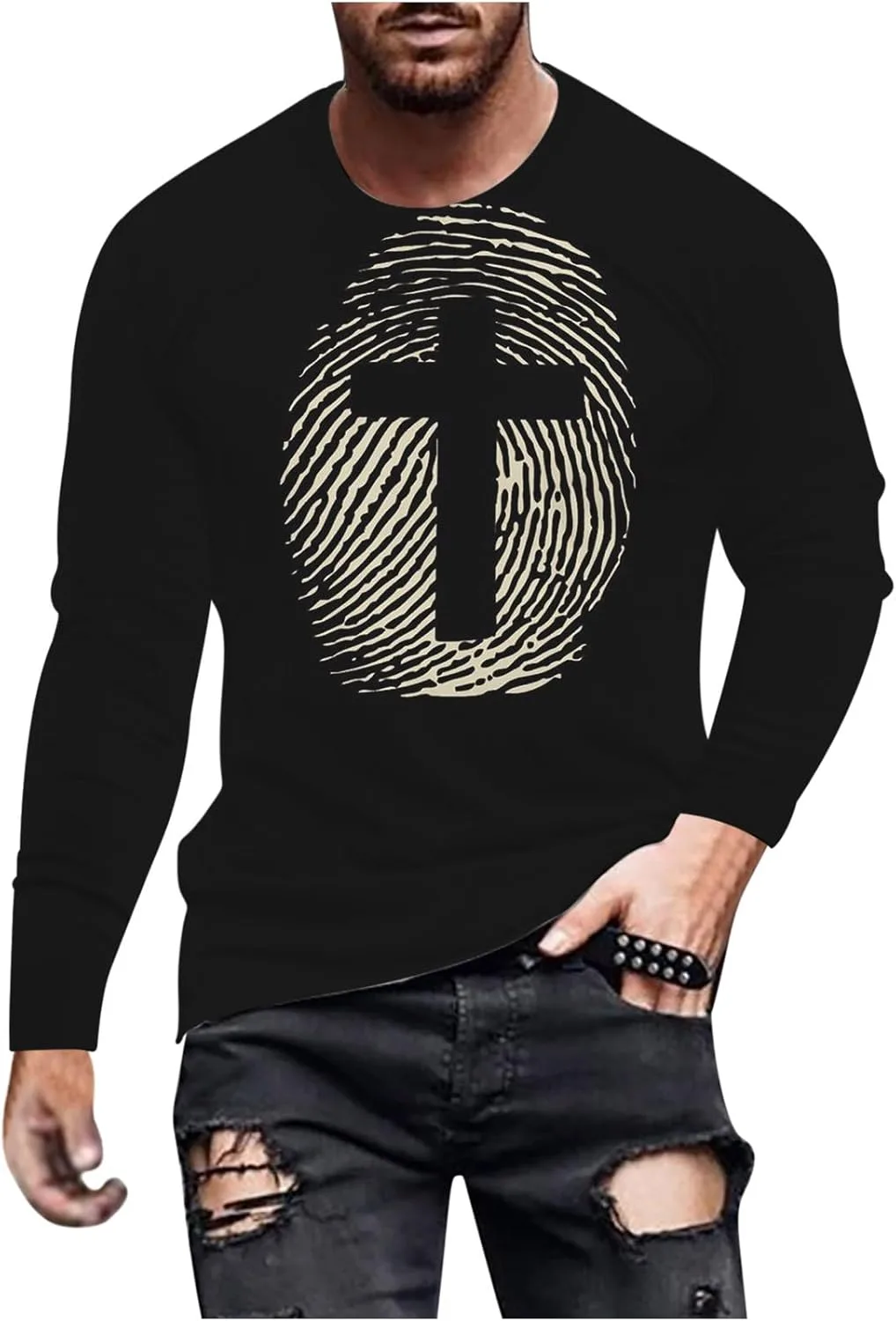 

Футболка с 3D принтом "Иисус на кресте" QUNPIU