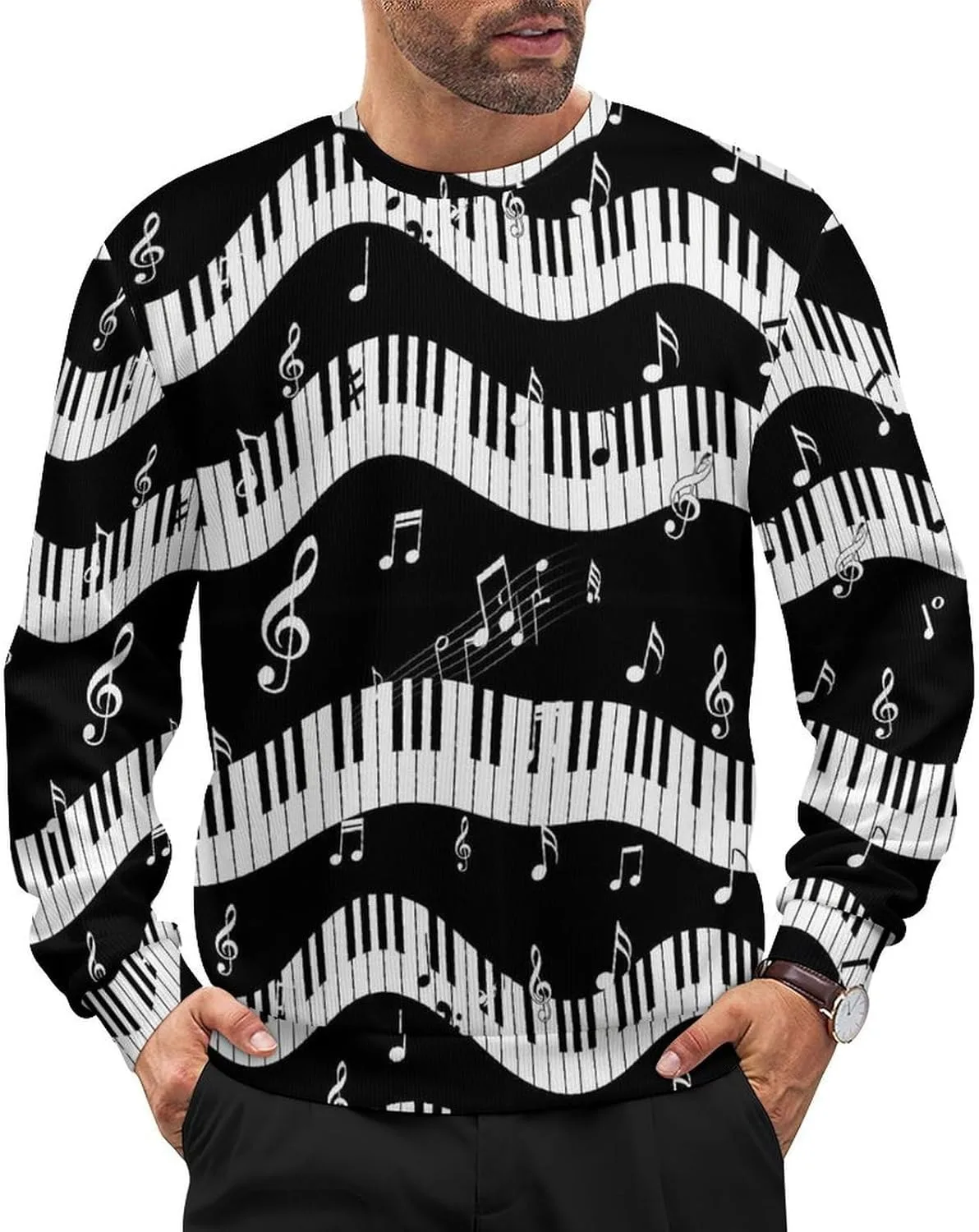 

Мужской свитер с круглым вырезом, свободный, с длинными рукавами, легкий VAFZASC