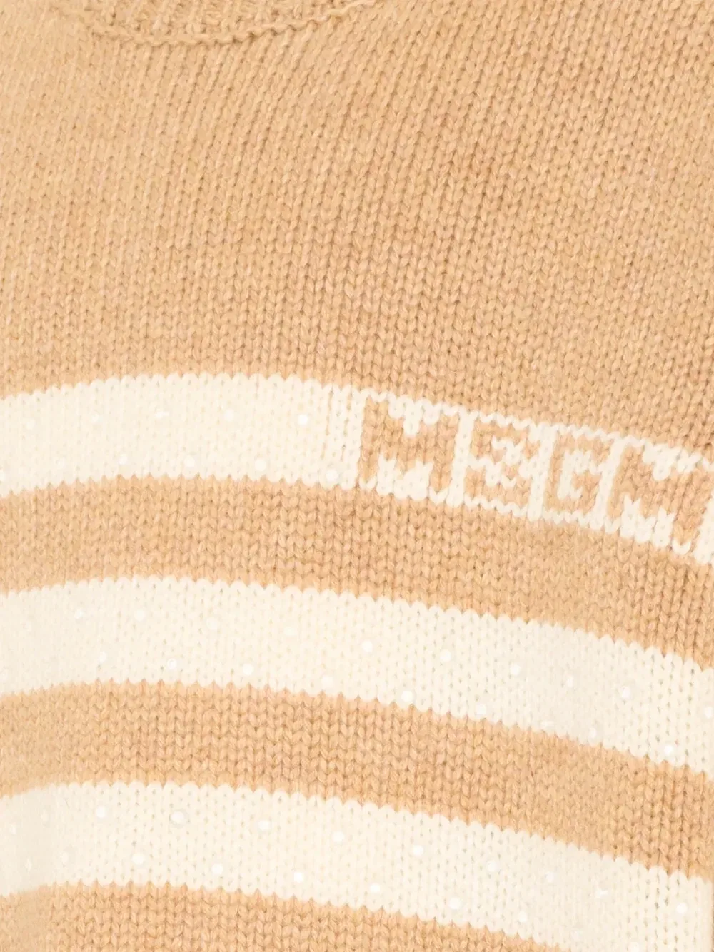 Полосатый свитер Msgm Kids, бежевый — фото 3