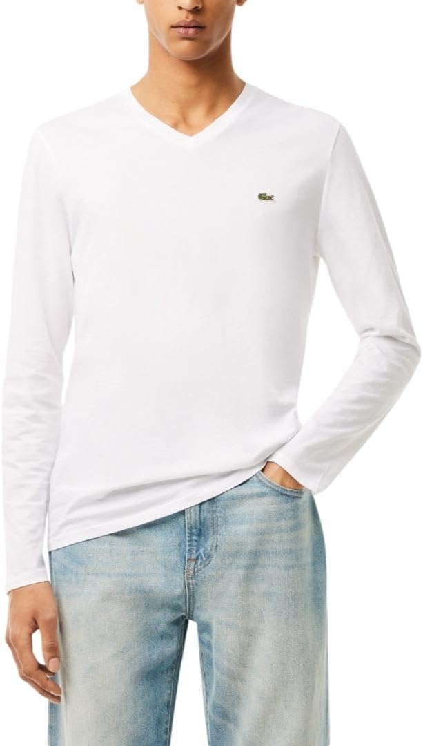

Мужская футболка Lacoste с длинным рукавом и V-образным вырезом, White, Белый, Мужская футболка Lacoste с длинным рукавом и V-образным вырезом, White