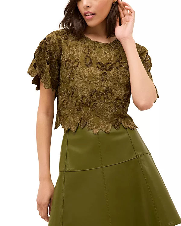 

Топ из шелли с вышивкой. Marie Oliver, зеленый