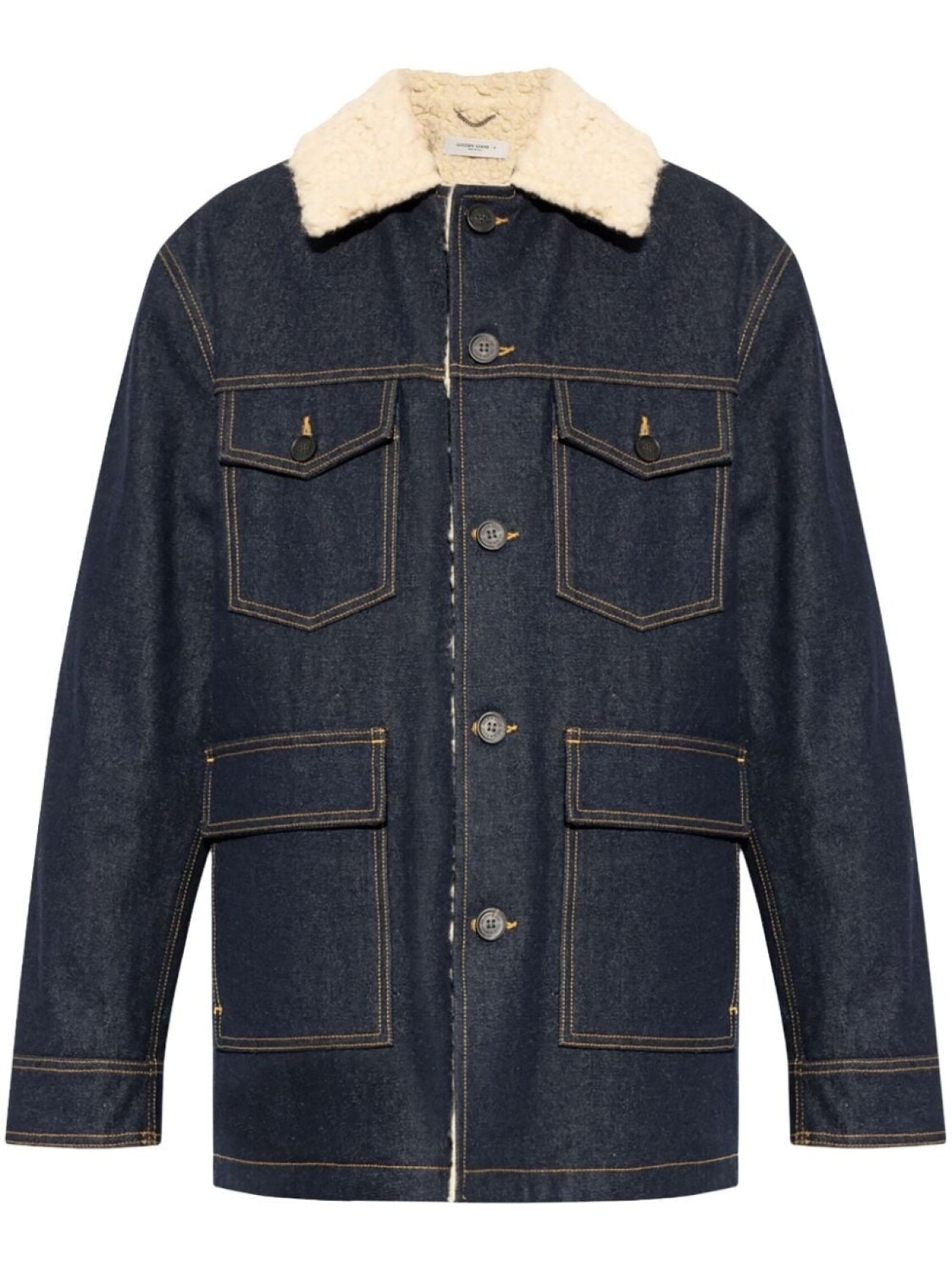 

Golden Goose джинсовая куртка с воротником из овчины