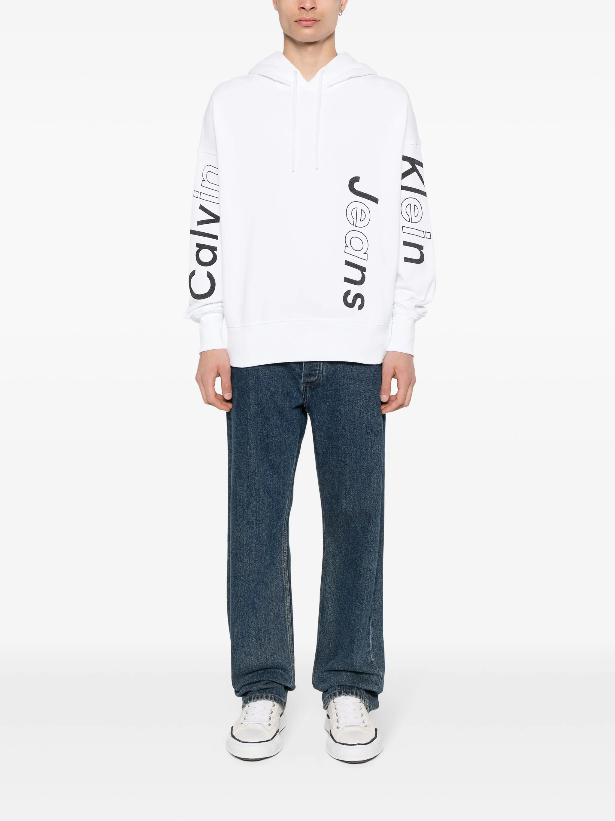 Худи с вышитым логотипом Calvin Klein, белый — фото 2