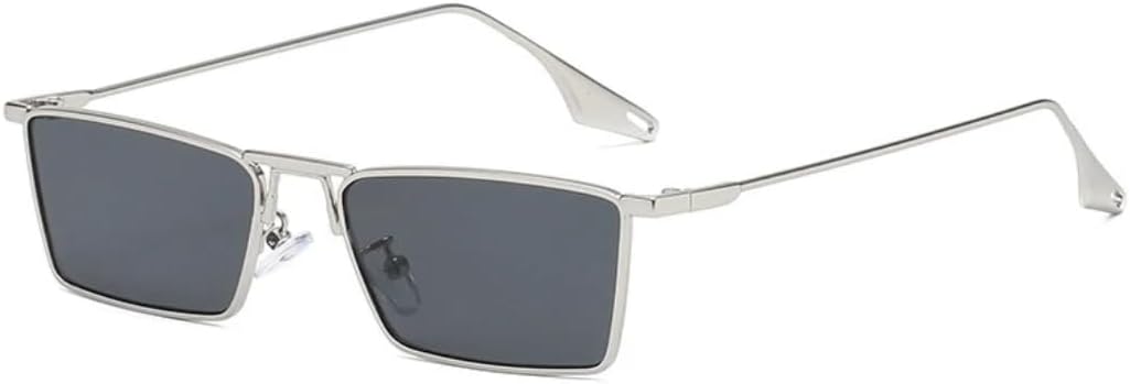 

Солнцезащитные очки с защитой UV400 | Линзы в стиле панк, металлическая оправа | Для женщин и мужчин, для занятий спортом на открытом воздухе и вождения DSVIGF, Silver-black