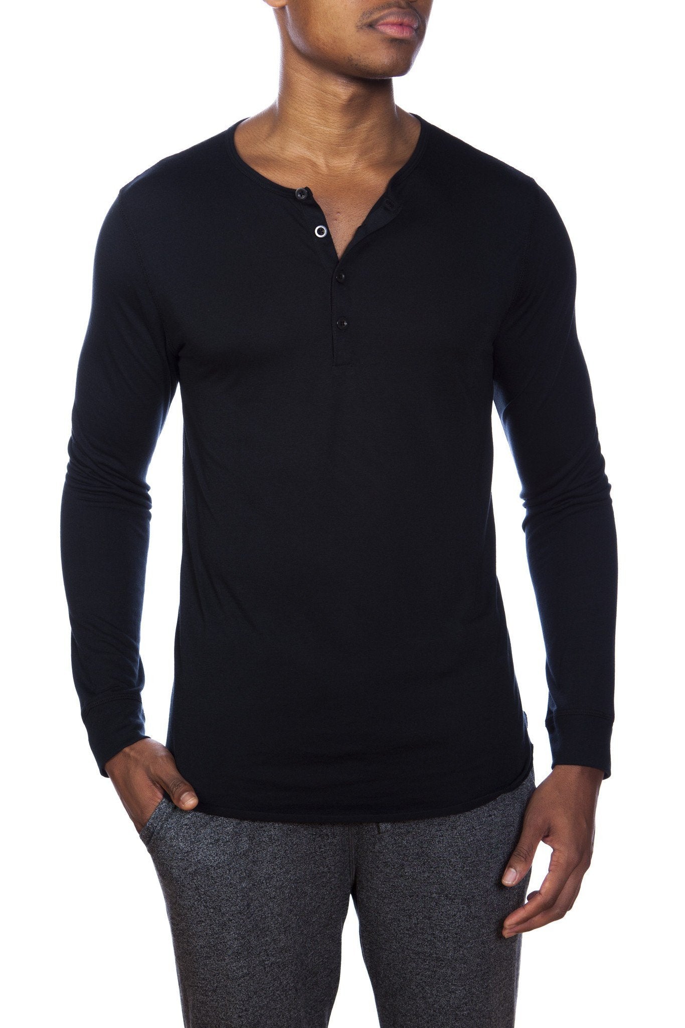 

Поливискозная кофта с длинным рукавом Unsimply Stitched, цвет solid black