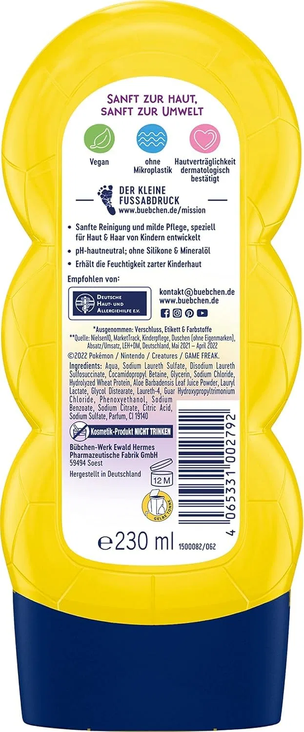 Детский шампунь и гель для душа 2-в-1 «Pokémon Pikachu Edition» от Bübchen Bübchen — фото 3