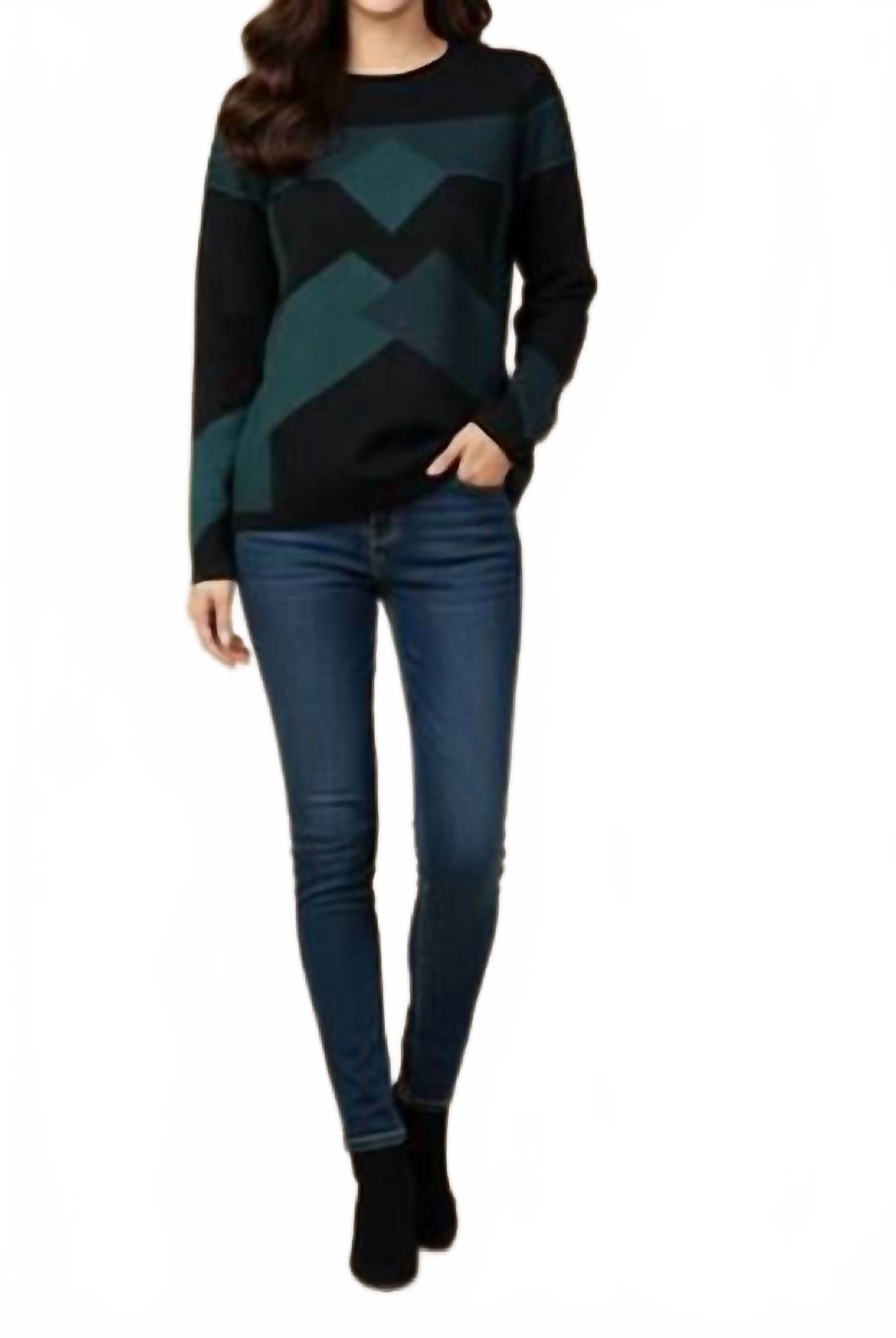 

Удобный вязаный свитер зеленого/черного цвета Kathie K, зеленый/черный