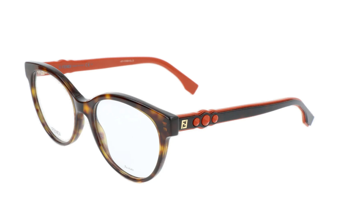 

FENDI Ацетатная оправа для очков неправильной формы унисекс коричневый, Brown