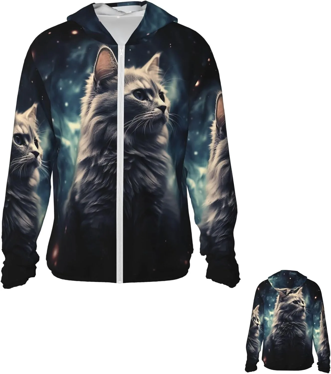 

Кошка в худи Nebula Sun Protection с защитой UPF 50+, длинным рукавом и карманами PPTHSNVB