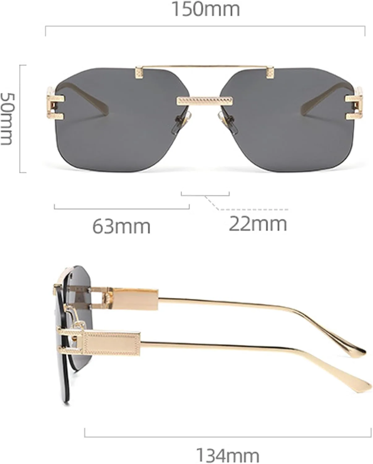 

Солнцезащитные очки-авиаторы квадратной формы bullabulling для мужчин и женщин, модные, с металлическим винтажным градиентом, защита UV400, Gradient Grey