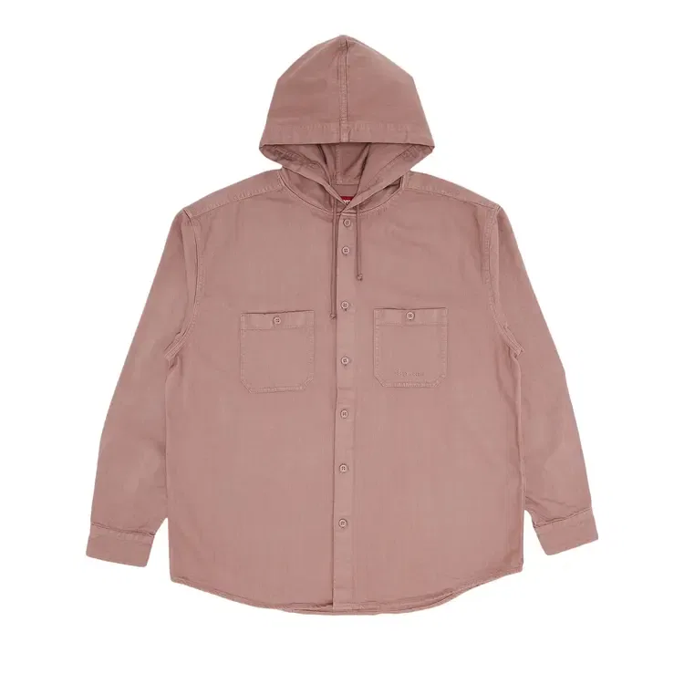 Джинсовая рубашка с капюшоном Supreme, розовый