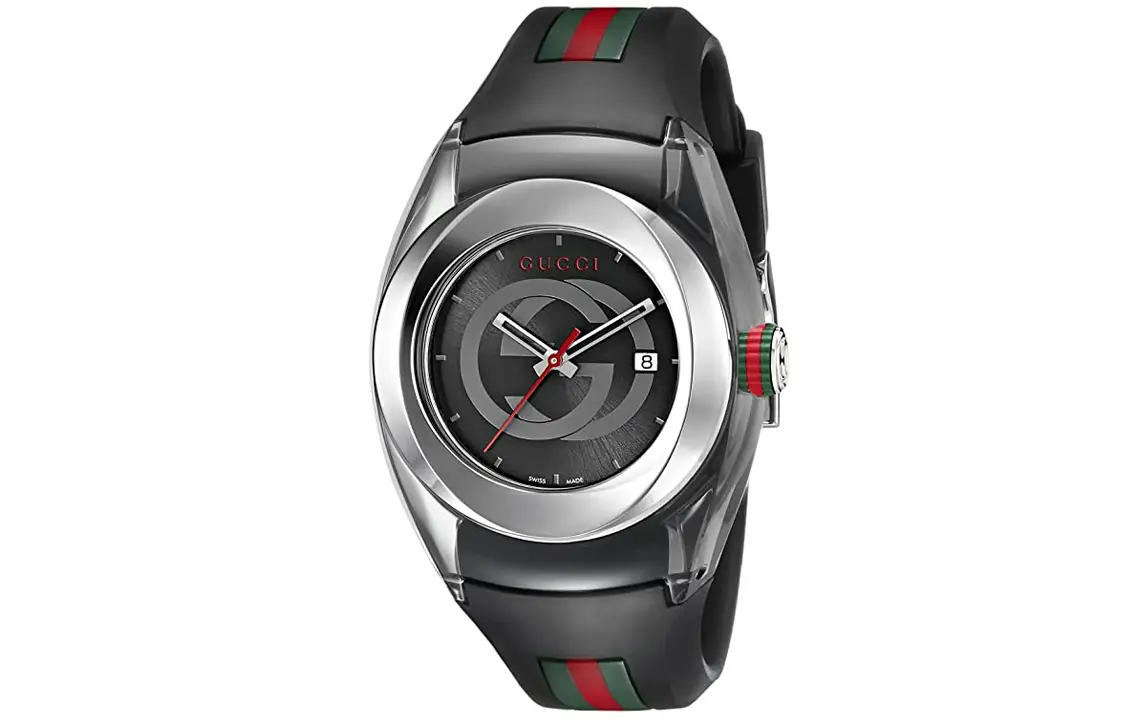 

GUCCI Часы кварцевые ремешок из резины циферблат 36mm Black унисекс