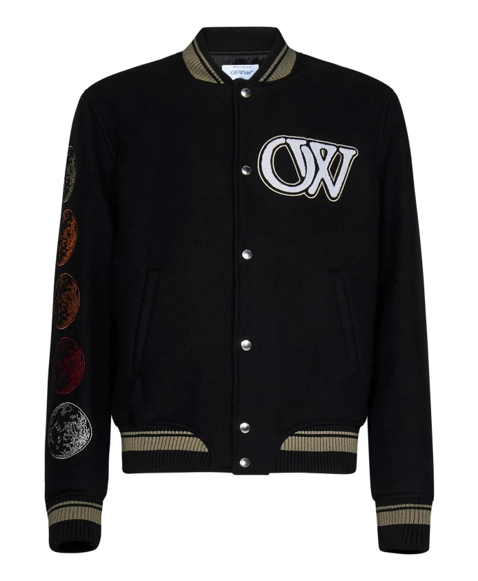 

Пальто Бомбер вязки R в рубчик с лунным мотивом Off White, черный