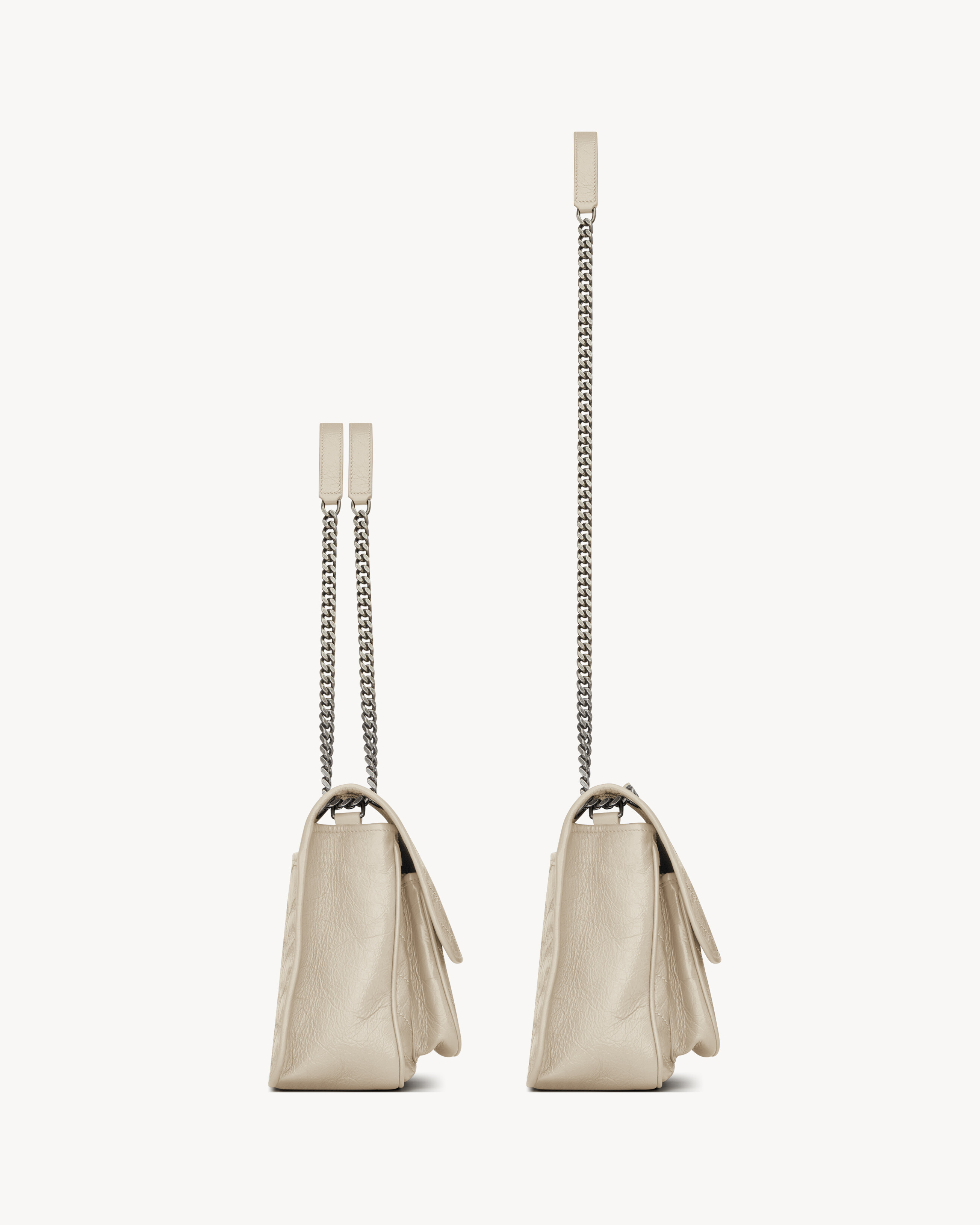 Мягкая сумка из винтажной телячьей кожи Saint Laurent, белый — фото 4