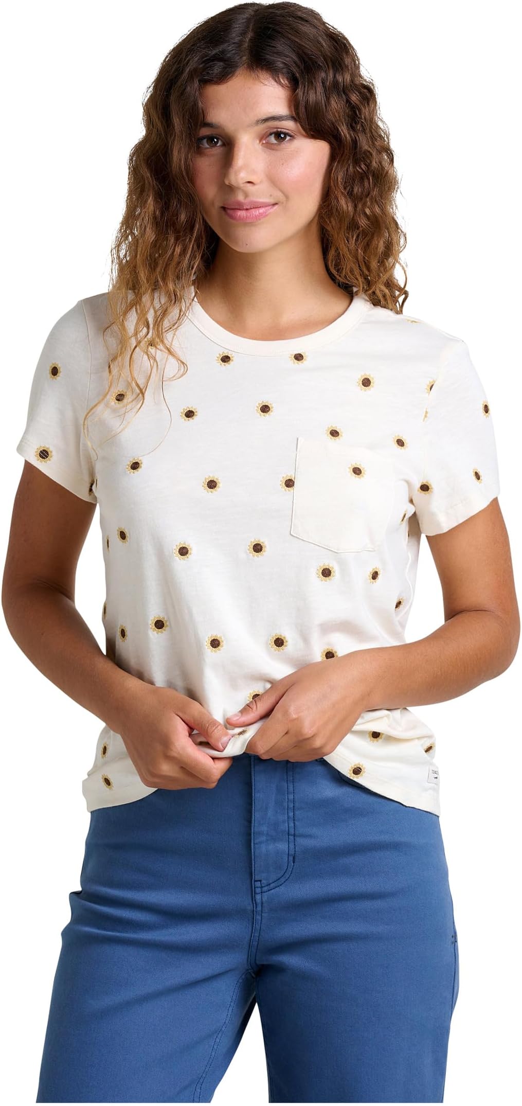 

Футболка Toad&Co Primo Short Sleeve Crew Embroidered, цвет Salt Sunflower Embroidery
