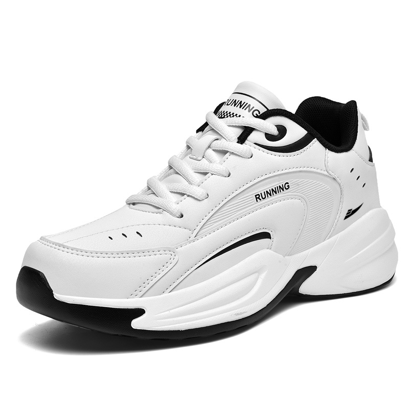 

Kuding Амортизирующие противоскользящие износостойкие влагоотводящие дышащие легкие беговые кроссовки мужские белые, цвет White