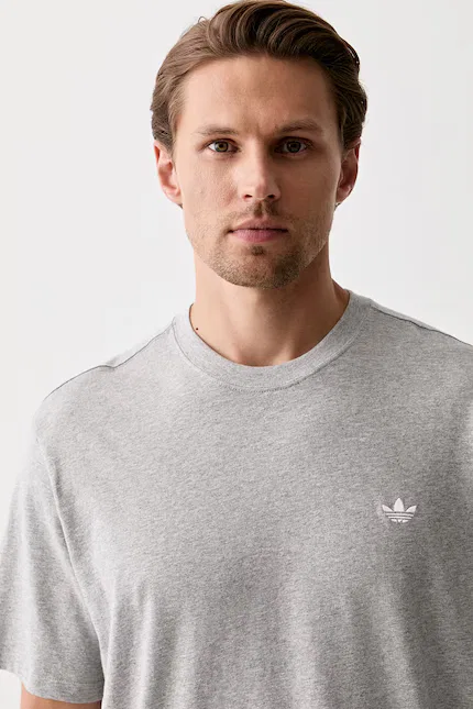 Футболка хлопковая Trefoil Essentials Adidas Originals, серый — фото 4