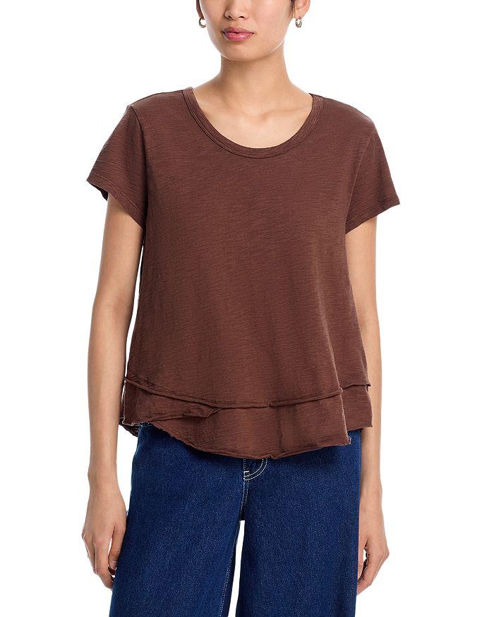 

Футболка с ярусным подолом Wilt, коричневый