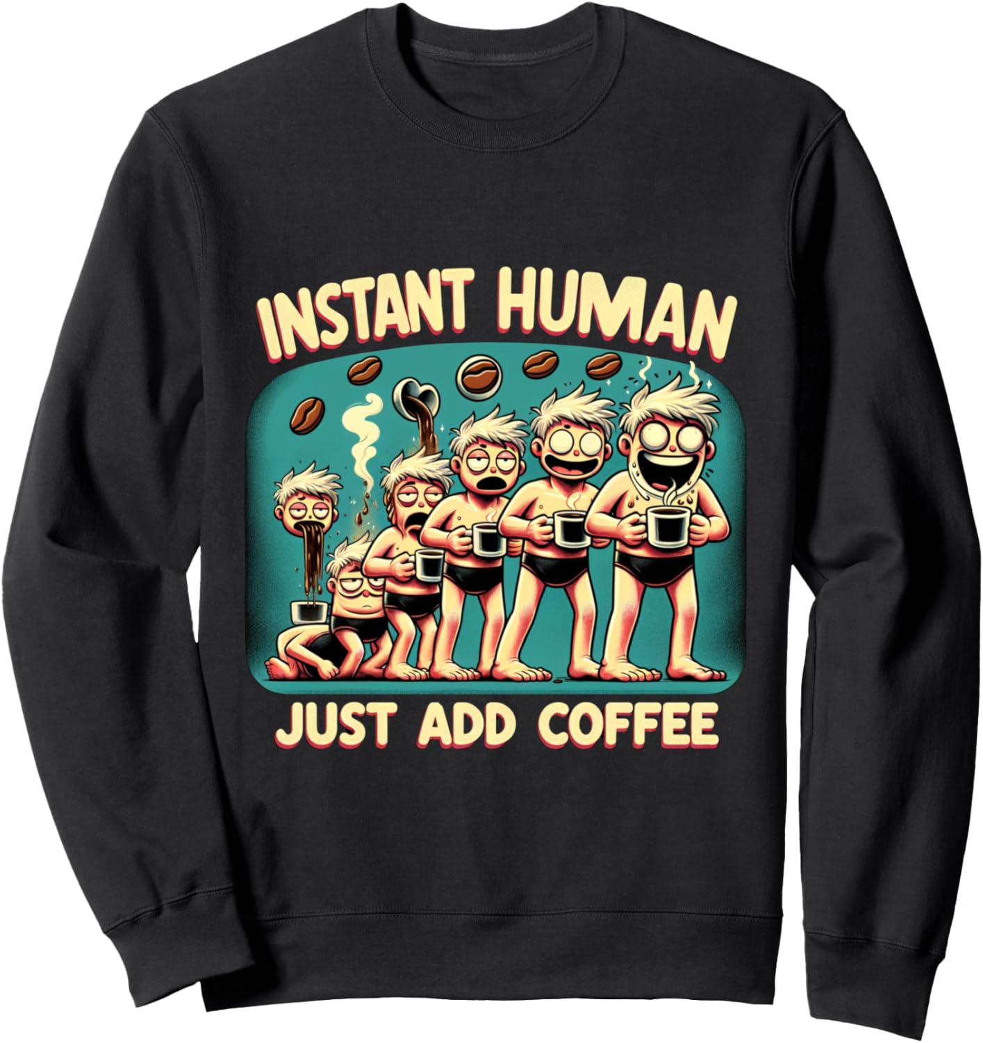

Толстовка Instant Human, Just Add Coffee - Morning Transformation Dill Bros, черный