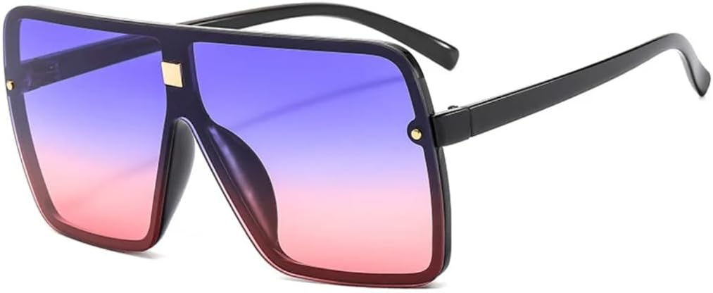 

Роскошные солнцезащитные очки большого размера в квадратной оправе для женщин, в стиле панк, модные для мужчин, трендовые для активного отдыха и спорта, с защитой от УФ-излучения UV400 TVTBBVV, Black Purple Pink