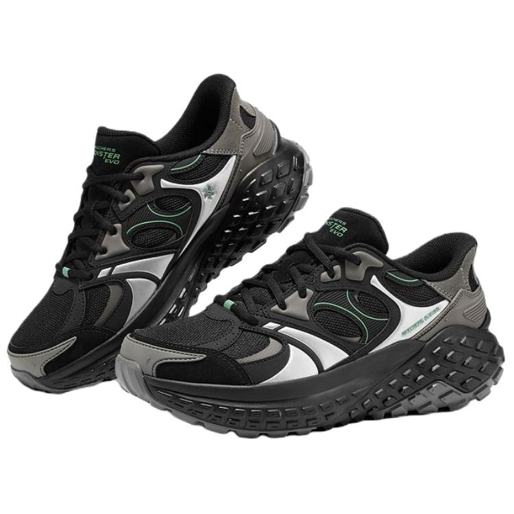 Skechers DLITES устойчивые к истиранию, дышащие, поддерживающие, легкие низкие массивные кроссовки мужские black — фото 3