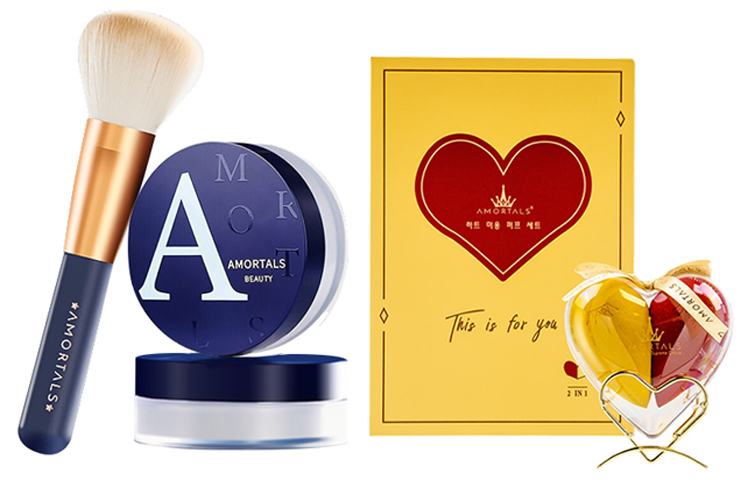 

Спонж для макияжа с ультратонкой шелковой пудрой для матирования и коррекции тона кожи AMORTALS