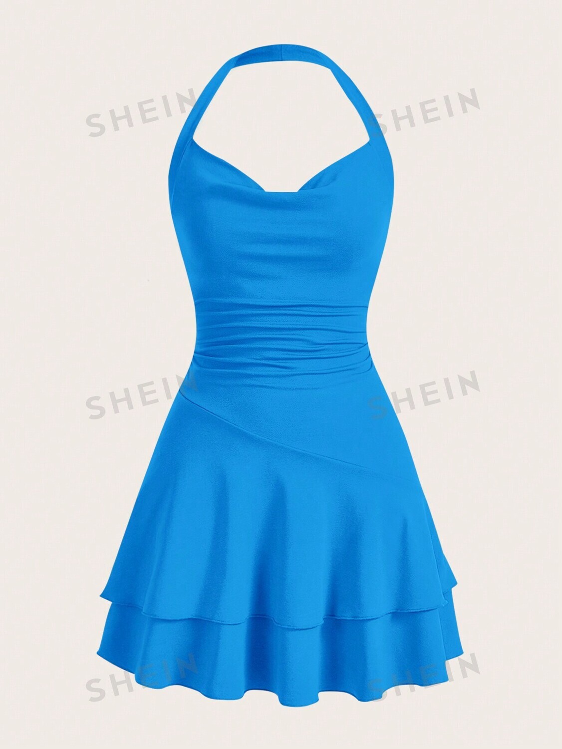 

Платье женское Shein Mod с бретелькой на шее, синий