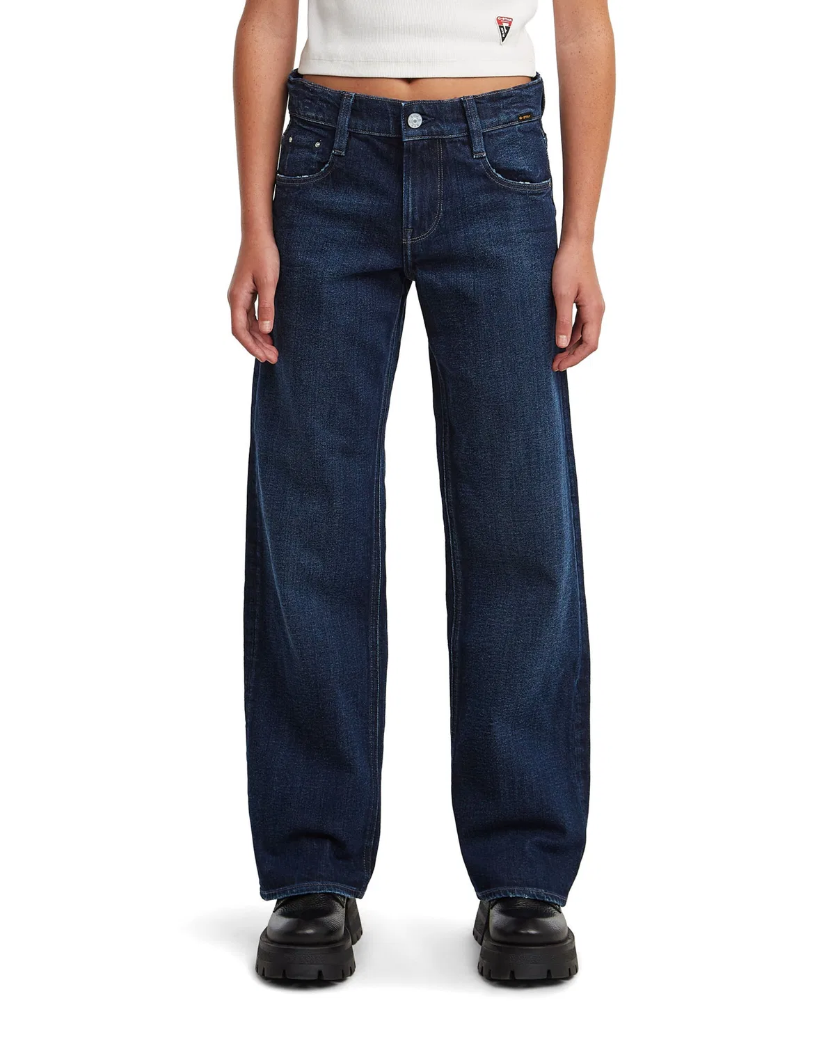 Джинсы G-Star свободного кроя Girls Judee Loose Jeans синего цвета — фото 2