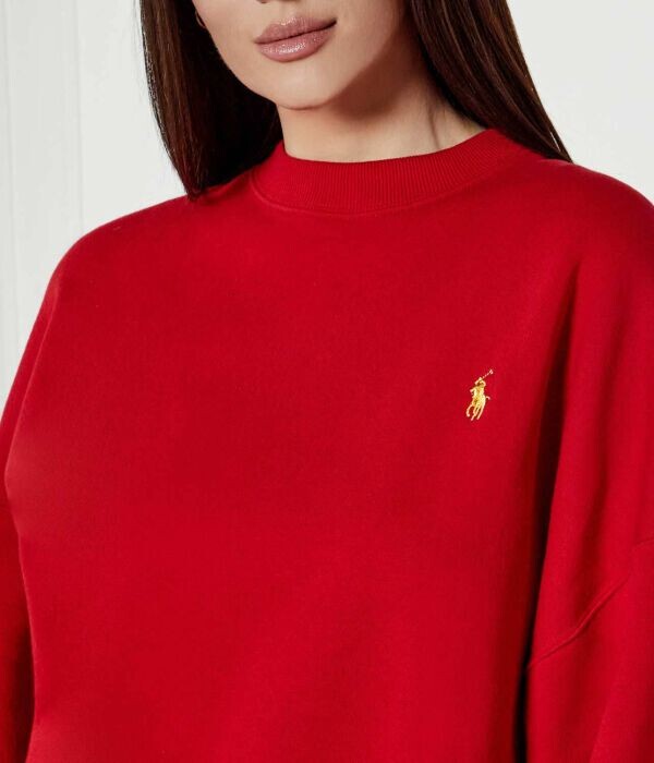 Толстовка женская Polo Ralph Lauren свободного кроя, красный — фото 4