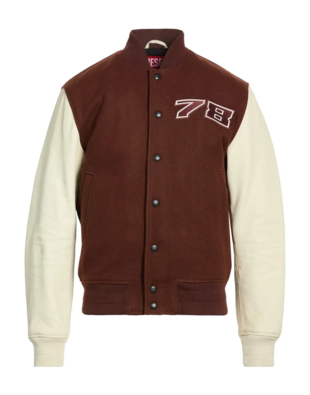 Куртка varsity из шерсти и кожи DIESEL коричневый