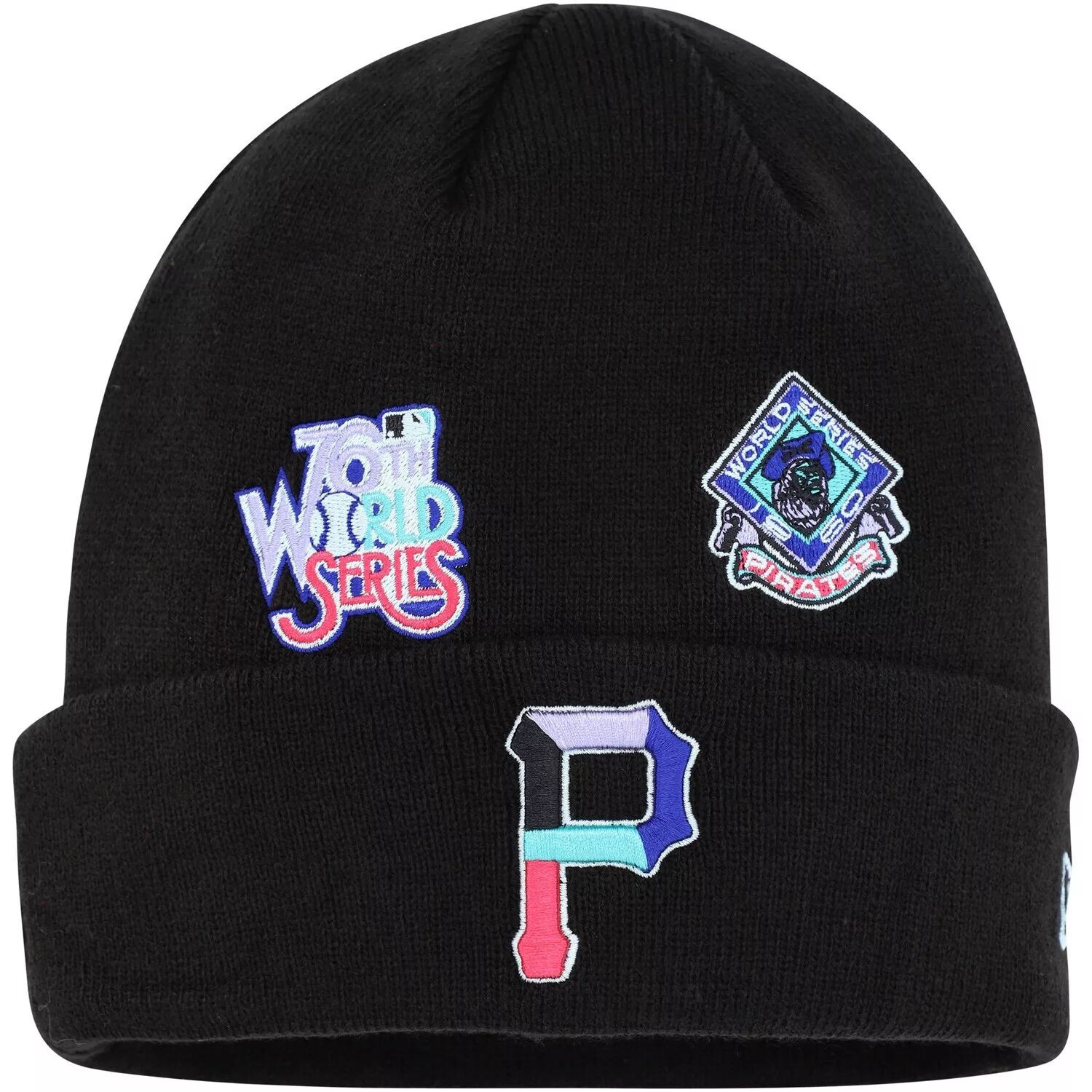 

Мужская черная вязаная шапка New Era Pittsburgh Pirates Polar Lights с манжетами