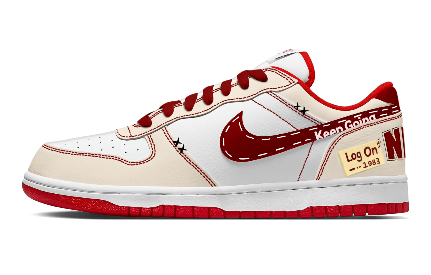 

Nike Big Flight Log устойчивые к истиранию дышащие низкие кроссовки для скейтбординга мужские красные белые