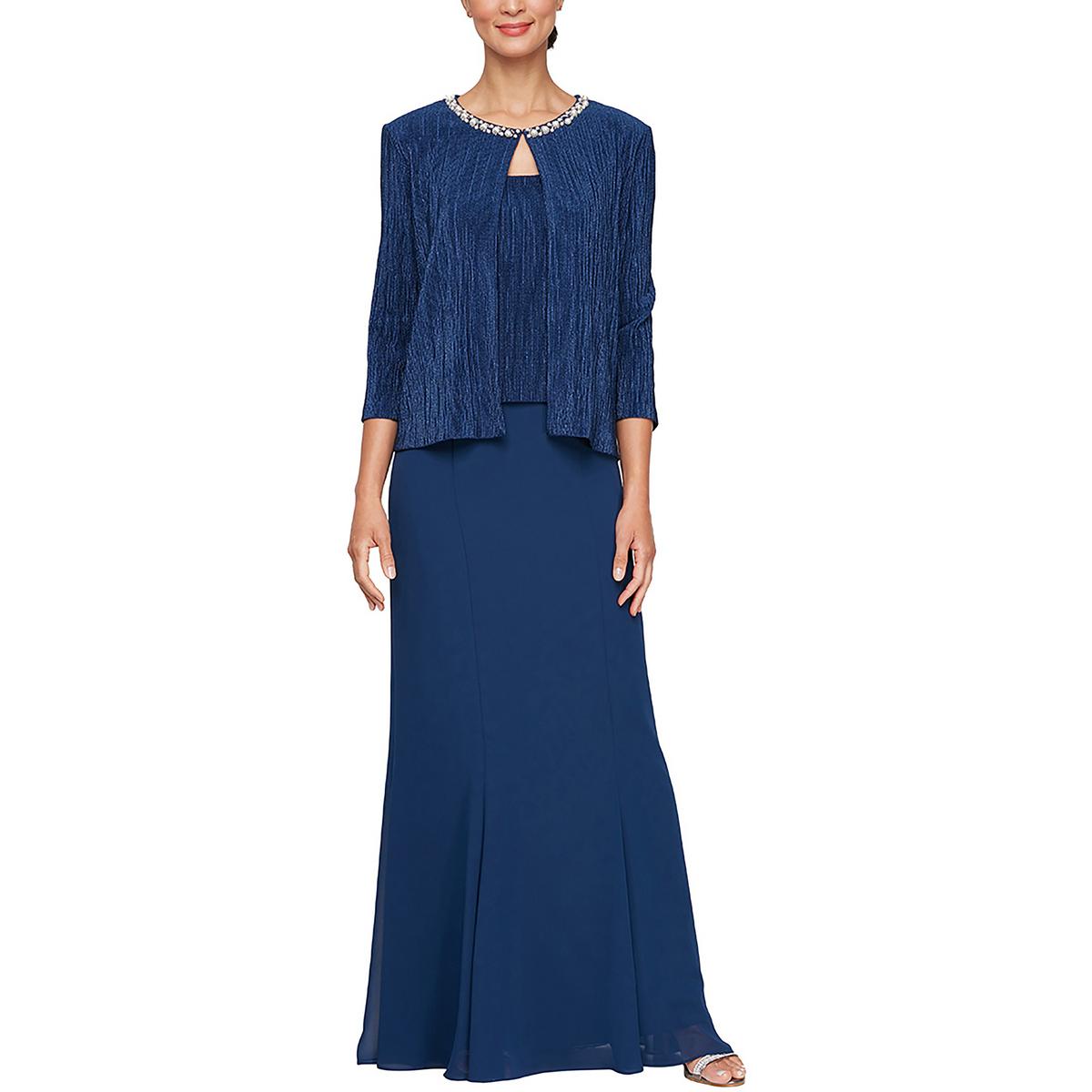 

Женское металлическое вечернее платье из 2 предметов Alex Evenings