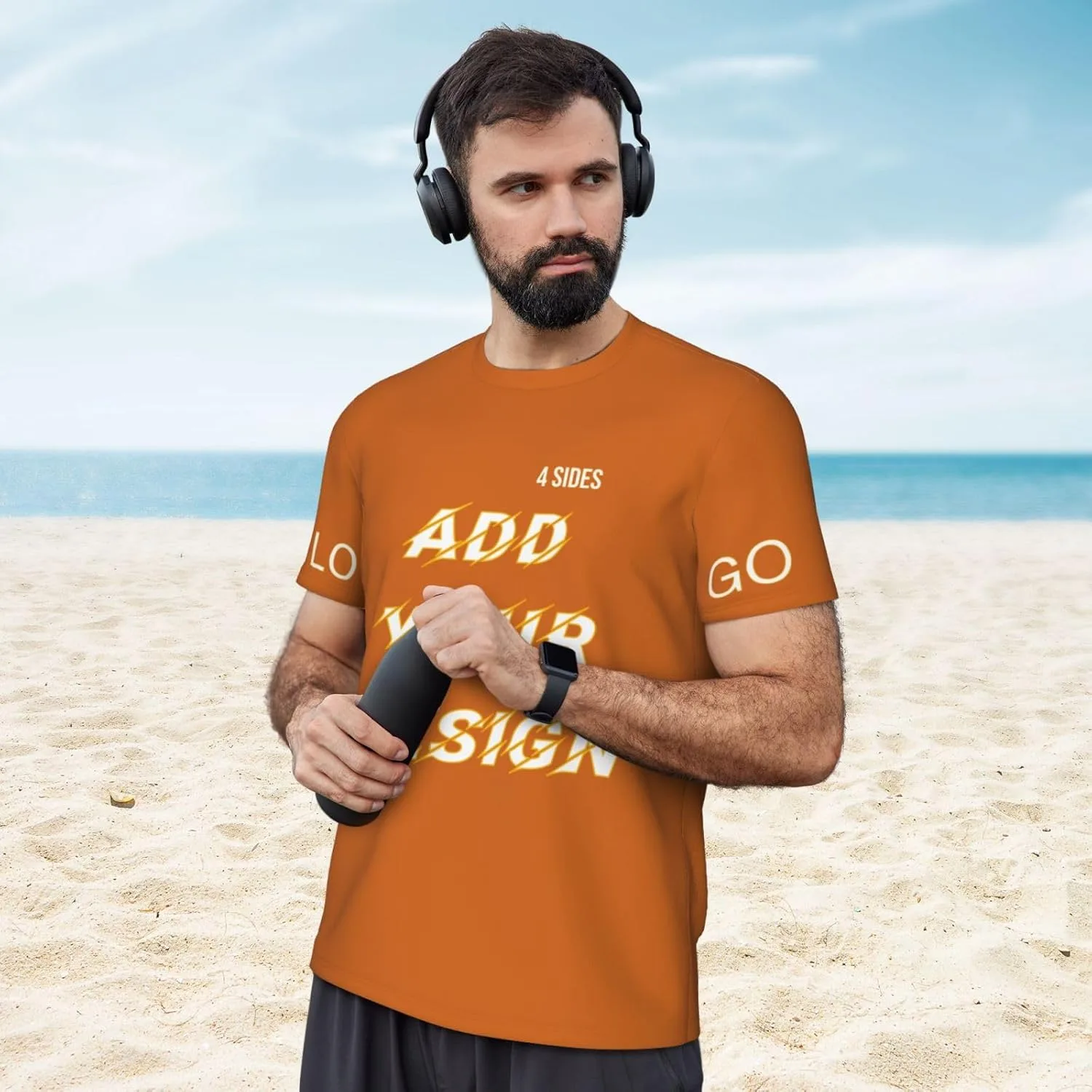 Футболка мужская Custom T Shirts с принтом на 4 сторонах — фото 3