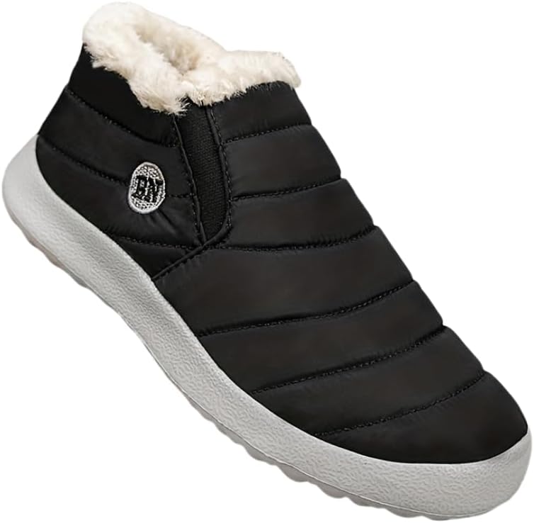 

Мужские зимние ботинки, теплые уютные нескользящие ботинки до щиколотки с плюшевой подкладкой, удобные походные ботинки, утепленная обувь для треккинга, зима Hhhchpm, черный