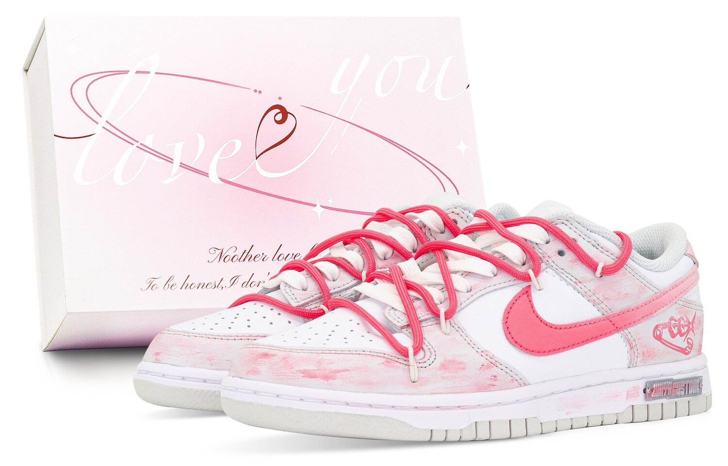

Кроссовки Nike Dunk Skateboarding Shoes Unisex Low-top White/gray/pink, серый/розовый