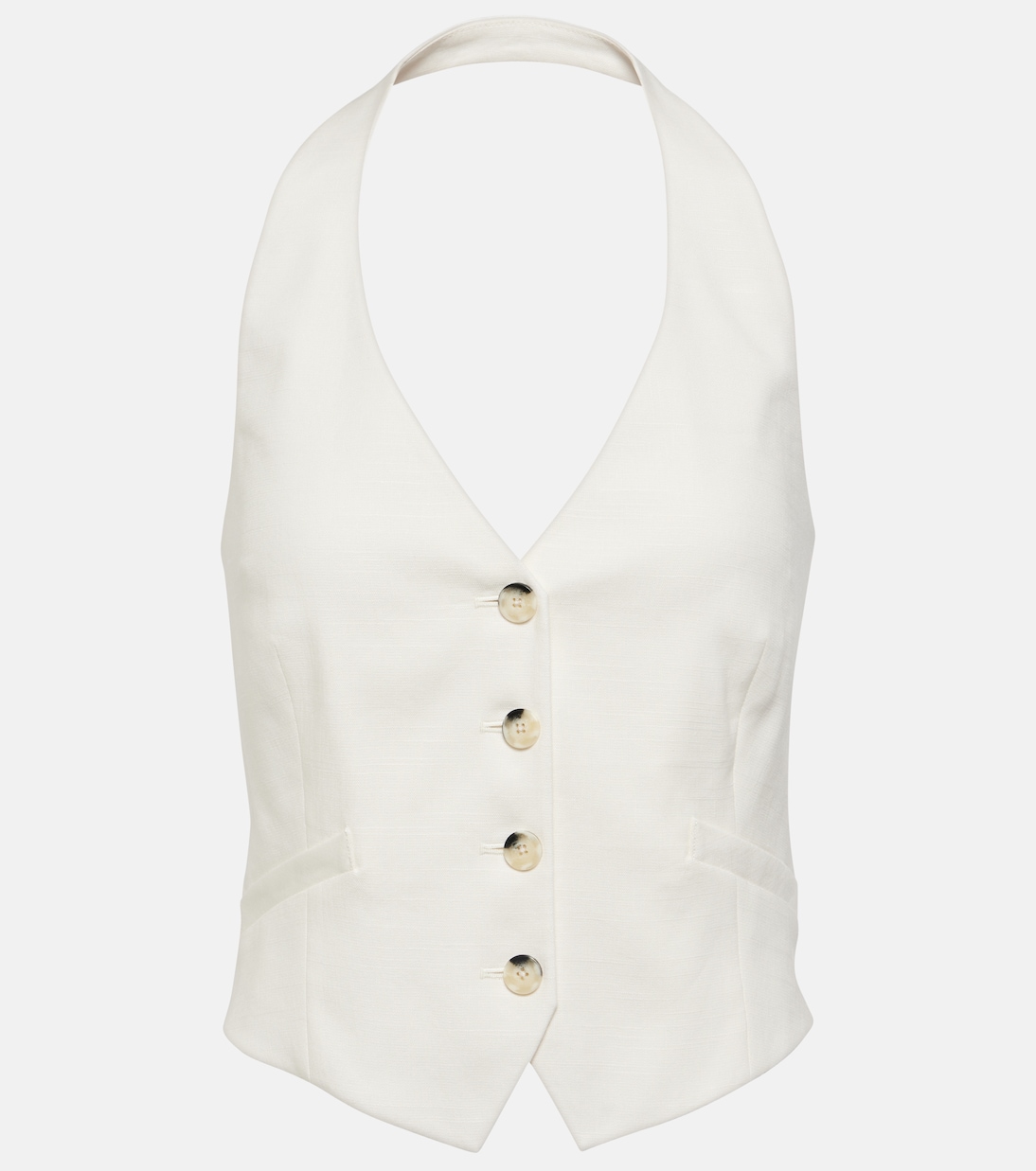 

Жилет Arabella с воротником-халтер из льняной смеси Veronica Beard, Off-White