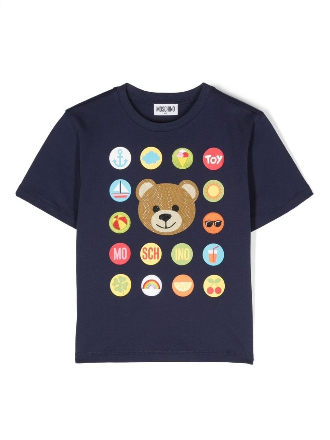 

Moschino Kids футболка с логотипом Teddy Bear, синий