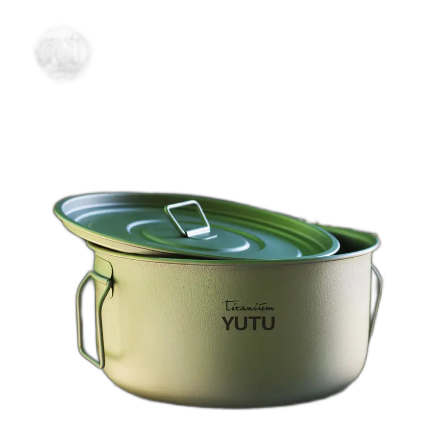 

Уличная кастрюля из чистого титана Unbrand 1900 мл, оливковый