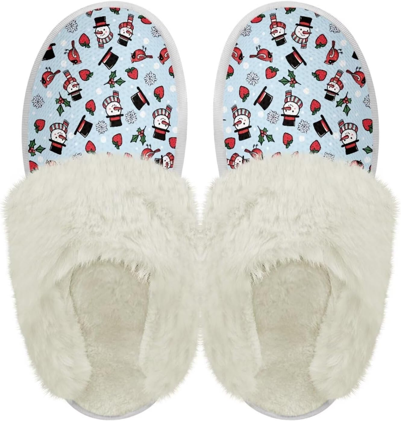 

Хлопковые тапочки PJHEQOXE с пушистыми краями, домашние тапочки для дома и улицы, хлопковые тапочки унисекс, Hat Snowman