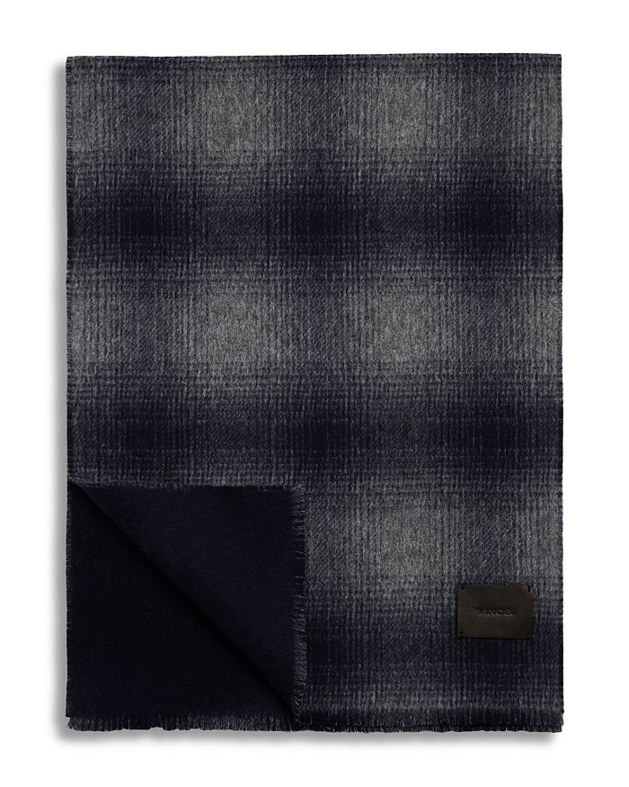 

Клетчатый шарф из шерсти и кашемира Vince, серый