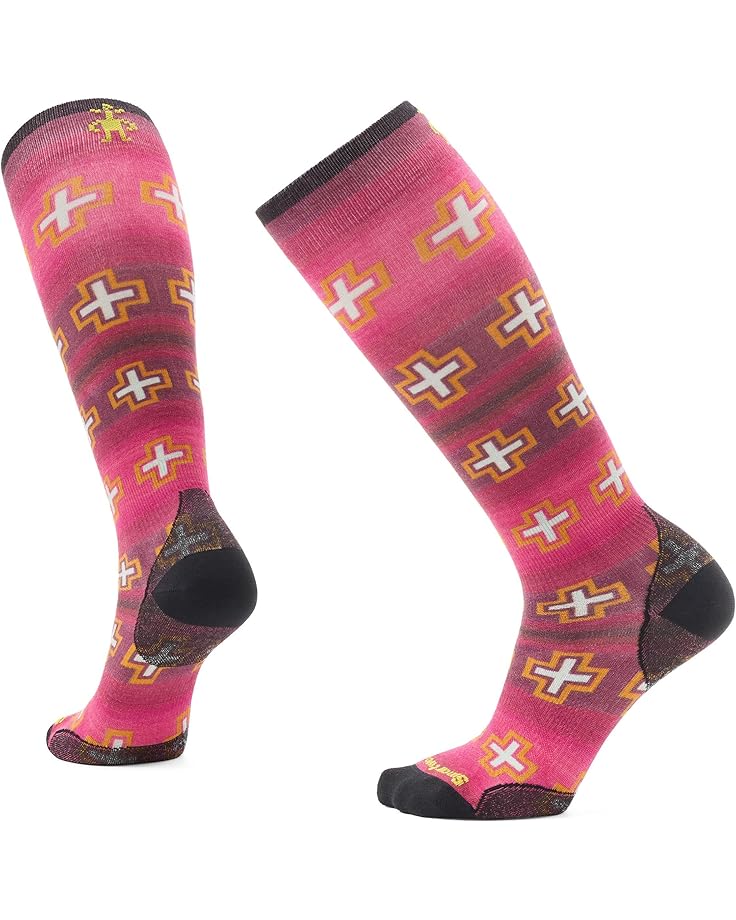 

Носки Smartwool Ski Zero Cushion Paths Crossed Print Over The Calf Socks, цвет Power Pink