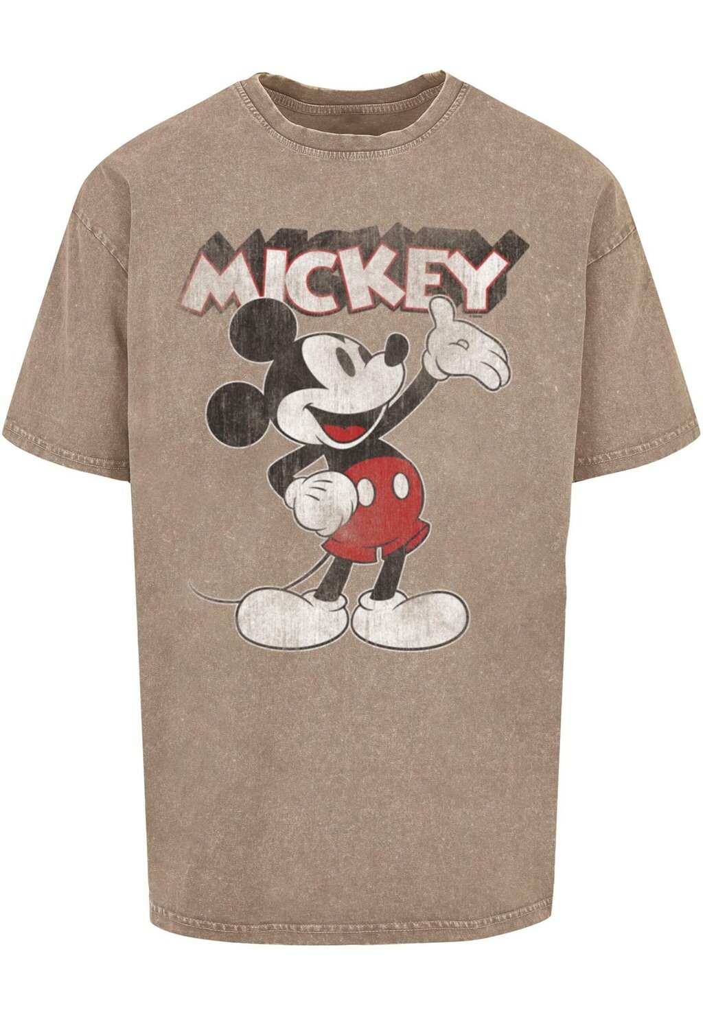 

Футболка с принтом MICKEY MOUSE PRESENTS ACID WASHED ABSOLUTE CULT, хаки