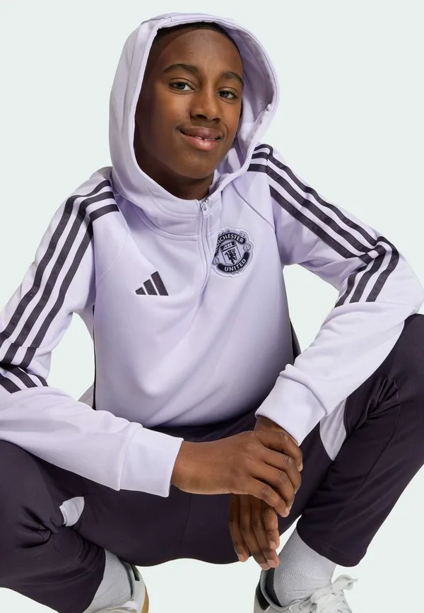 Детская толстовка manchester united tiro 25 для тренировок и соревнований. Adidas Performance, Purple Tint Aurora Black — фото 3