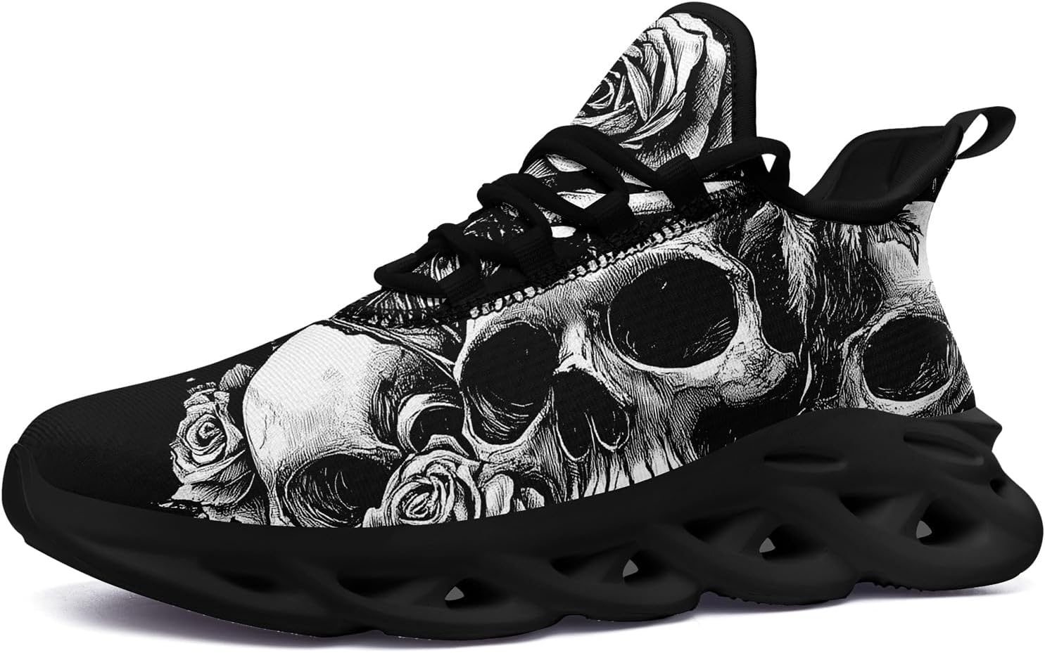 

Готические кроссовки с черепом для мужчин и женщин, модные легкие спортивные кеды с уникальным панк и готическим дизайном Awsole, белый/черный/серый